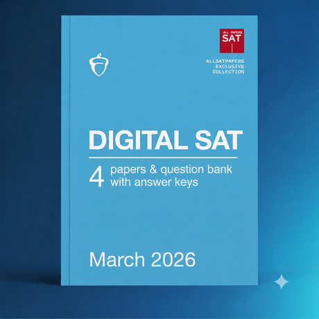 4 Digital SAT papers and question bank PDF items with answer keys — March 2026