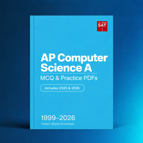 AP Computer Science A digital PDF collection cover, 1999–2026, Includes 2025 & 2026