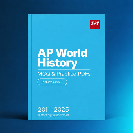 AP World History digital PDF collection cover, 2011–2025, Includes 2025
