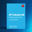AP Calculus AB digital PDF collection cover, 1969–2026, Includes 2025 & 2026