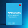 AP Chemistry digital PDF collection cover, 1984–2026, Includes 2025 & 2026