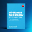 AP Human Geography digital PDF collection cover, 2001–2026, Includes 2025 & 2026