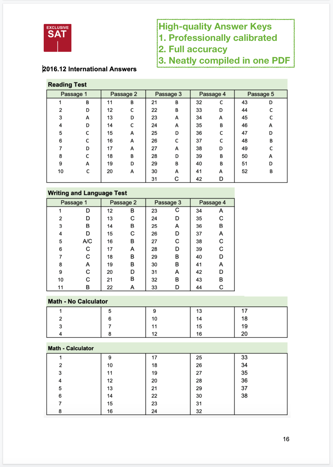76 Official SAT QAS & Real Papers with Answer Keys